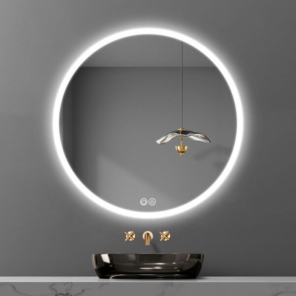 backlight round mirror