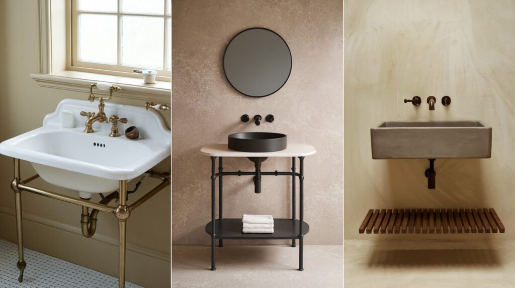 types of bathroom sinks