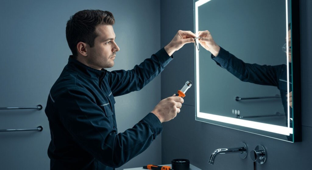 how to hang a mirror without hooks on the back
