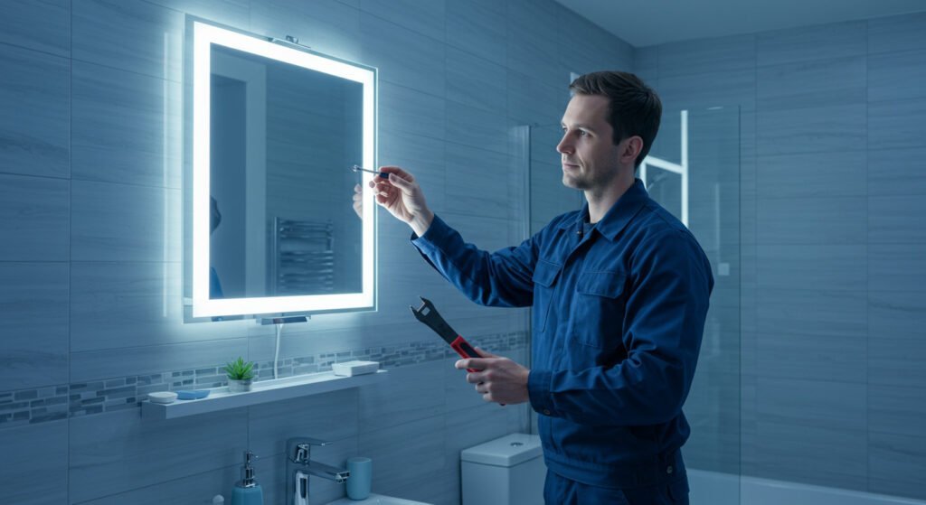 how to hang a large mirror