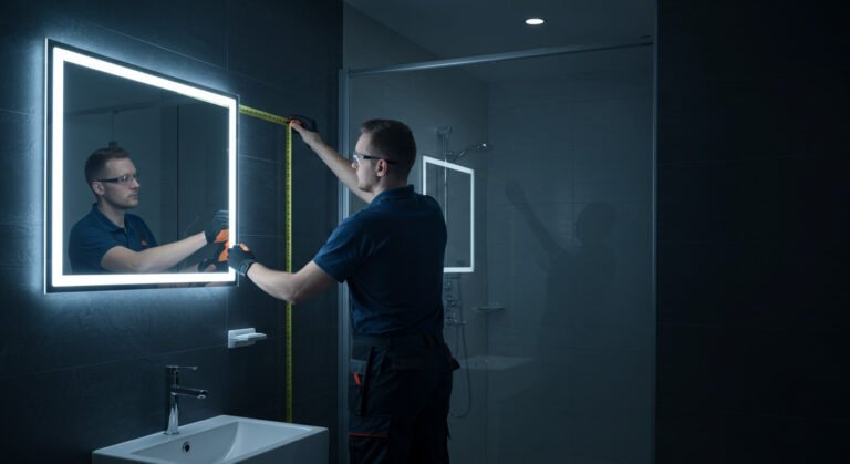 how tall should bathroom mirror be