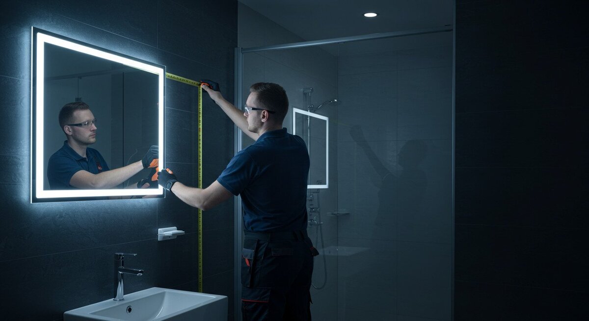 how tall should bathroom mirror be