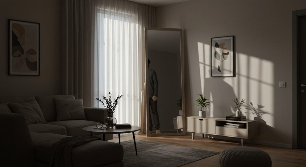 How high to hang full length mirror
