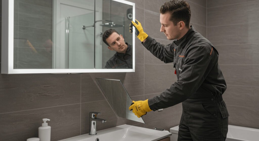 how to remove a bathroom mirror