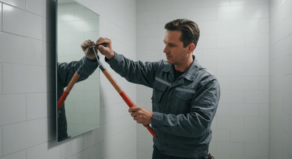 how to remove a bathroom mirror